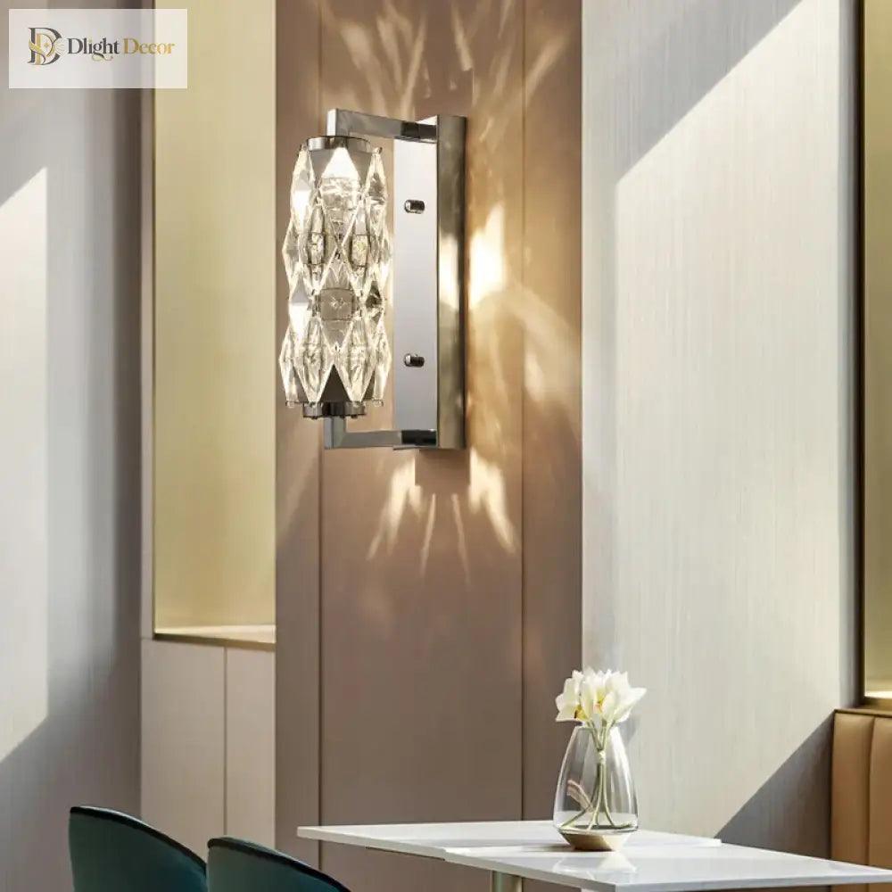 Naomi Crystal Chrome Wall Sconce | Living Room Lighting