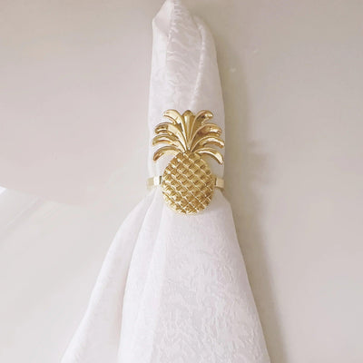 Napkin Rings - Golden Zinc Alloy Pineapple