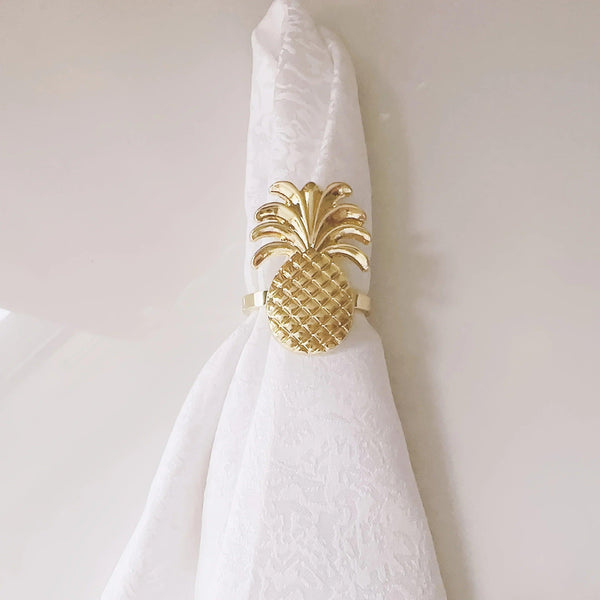 Napkin Rings - Golden Zinc Alloy Pineapple