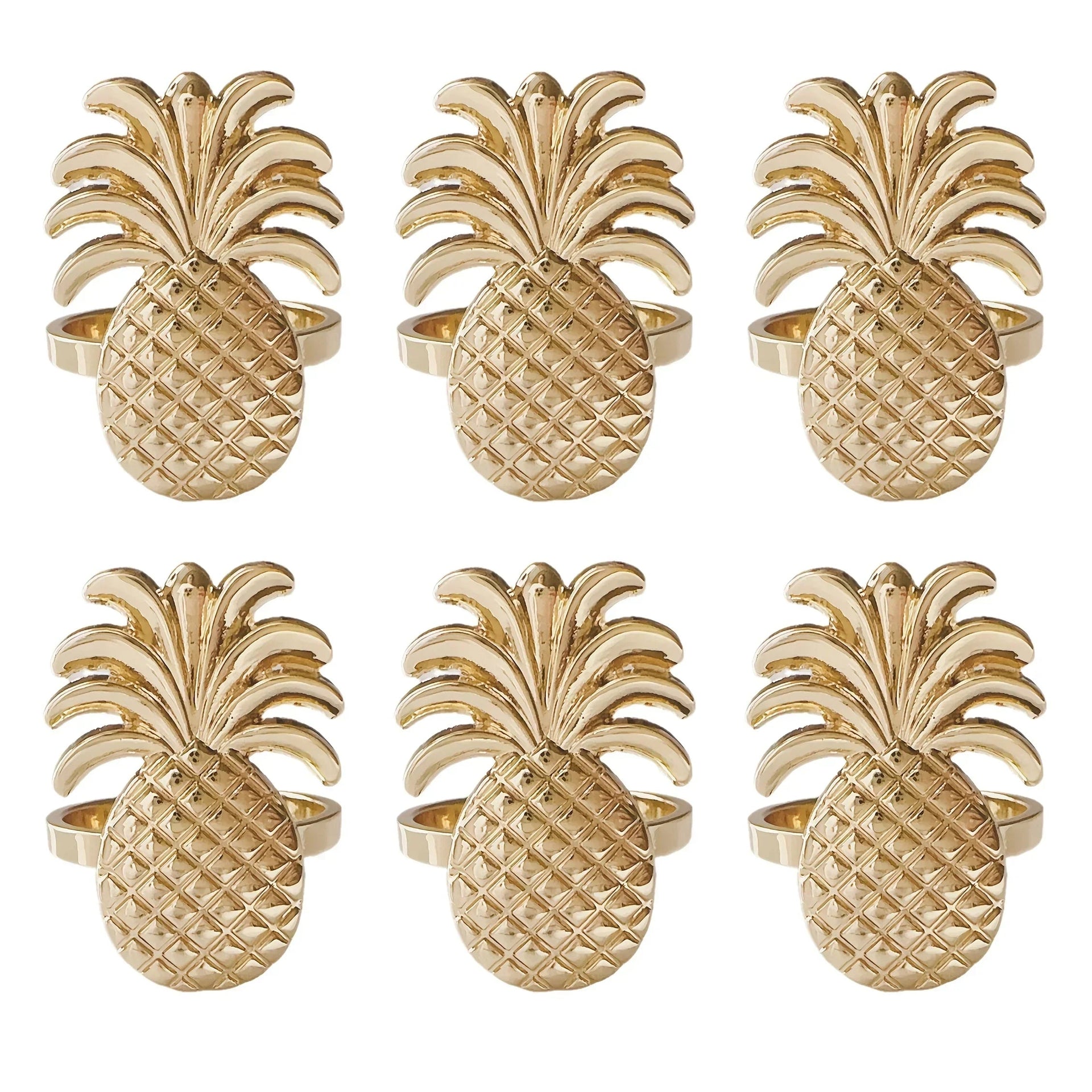 Napkin Rings - Golden Zinc Alloy Pineapple