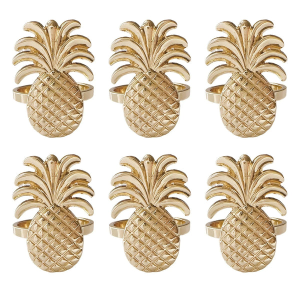 Napkin Rings - Golden Zinc Alloy Pineapple