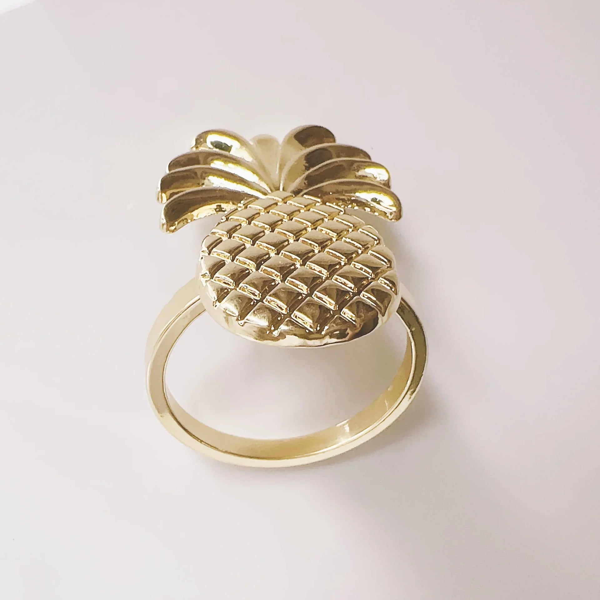 Napkin Rings - Golden Zinc Alloy Pineapple