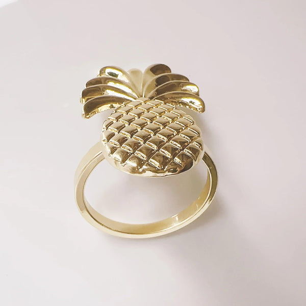 Napkin Rings - Golden Zinc Alloy Pineapple
