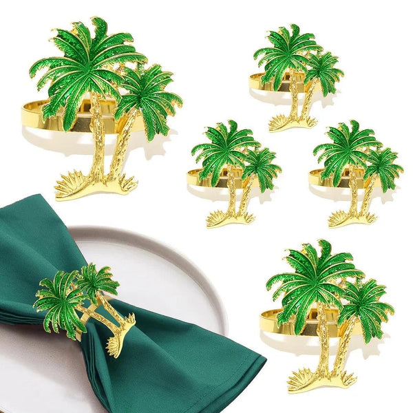 Napkin Rings - Hawaiian Coconut Tree Wooden Set