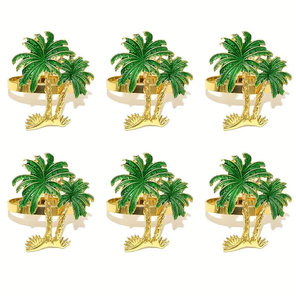 Napkin Rings - Hawaiian Coconut Tree Wooden Set