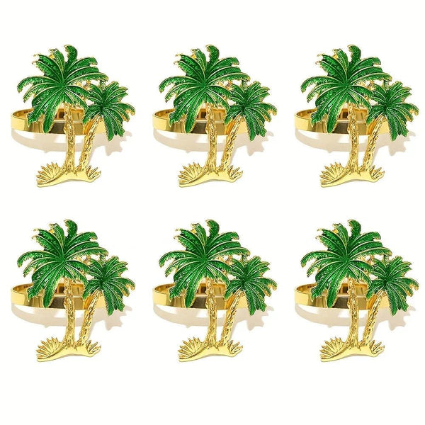 Napkin Rings - Hawaiian Coconut Tree Wooden Set