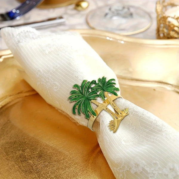Napkin Rings - Hawaiian Coconut Tree Wooden Set