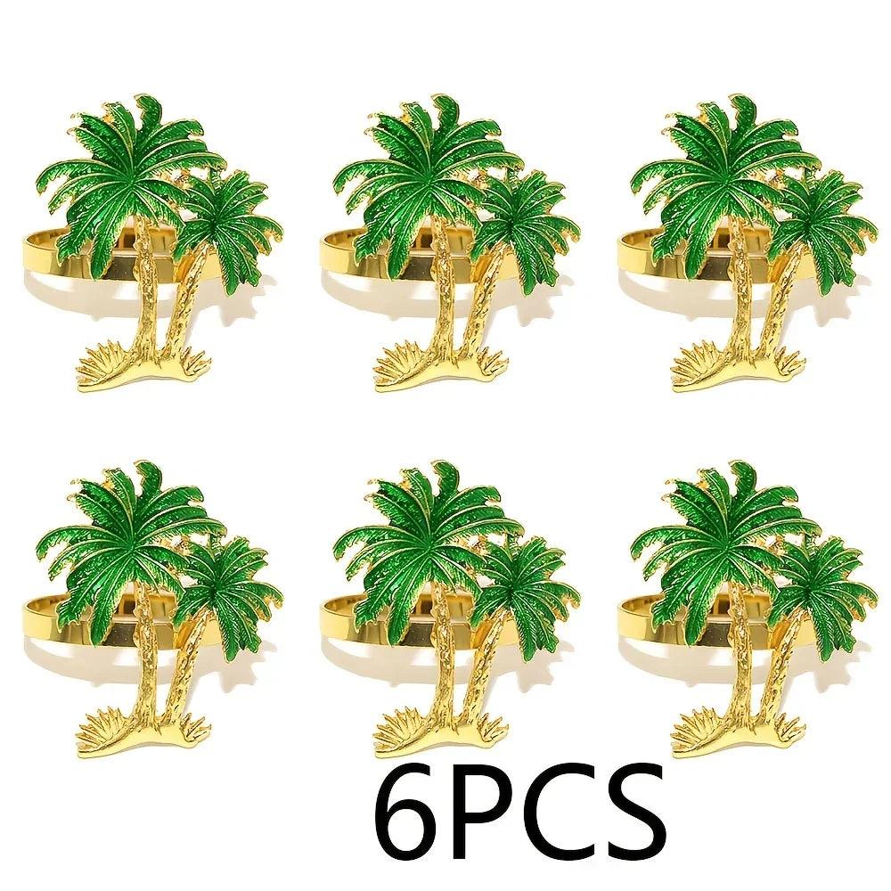 Napkin Rings - Hawaiian Coconut Tree Wooden Set