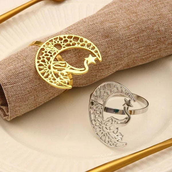 Napkin Rings - Moon Shaped Metal