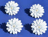Vibhsa White Floral Napkin Rings | Set of 4, Pearl Accents, Handmade