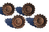 Vibhsa Antique Sunflower Napkin Rings | Set of 4, Handcrafted Aluminum