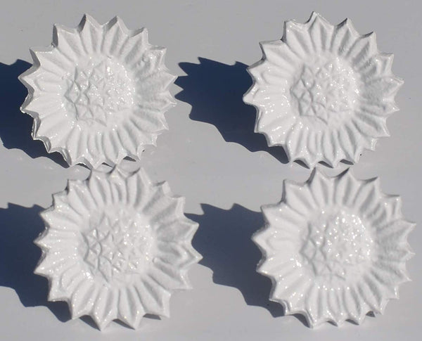 Vibhsa Sunflower White Napkin Rings Set of 4