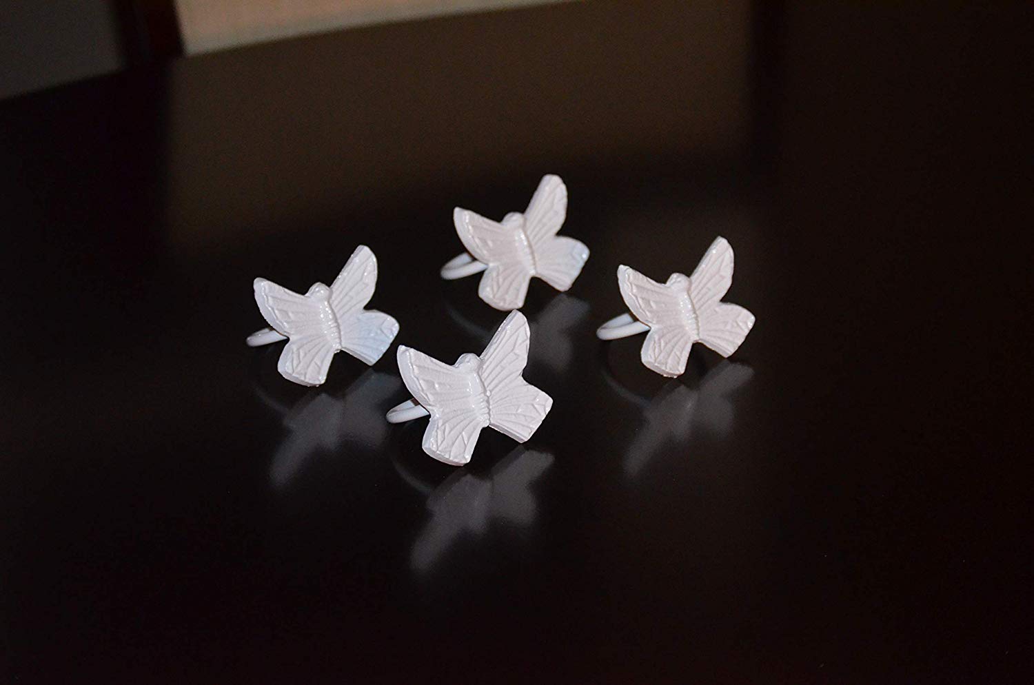 Vibhsa Butterfly White Napkin Rings Set of 4