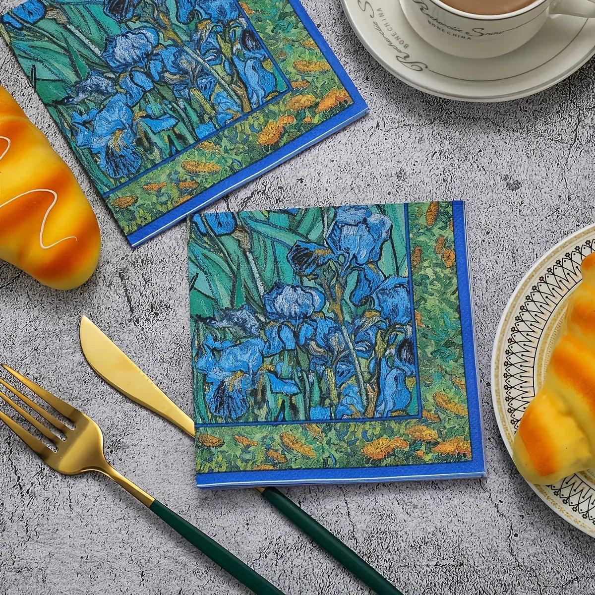 Napkins - Decorative Van Irises 6.5x6.5