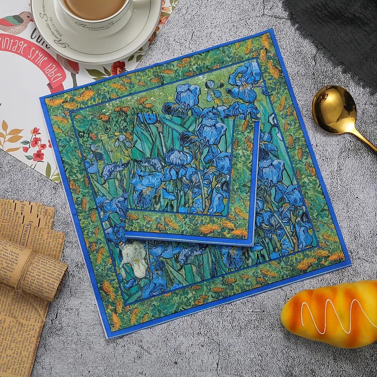 Napkins - Decorative Van Irises 6.5x6.5