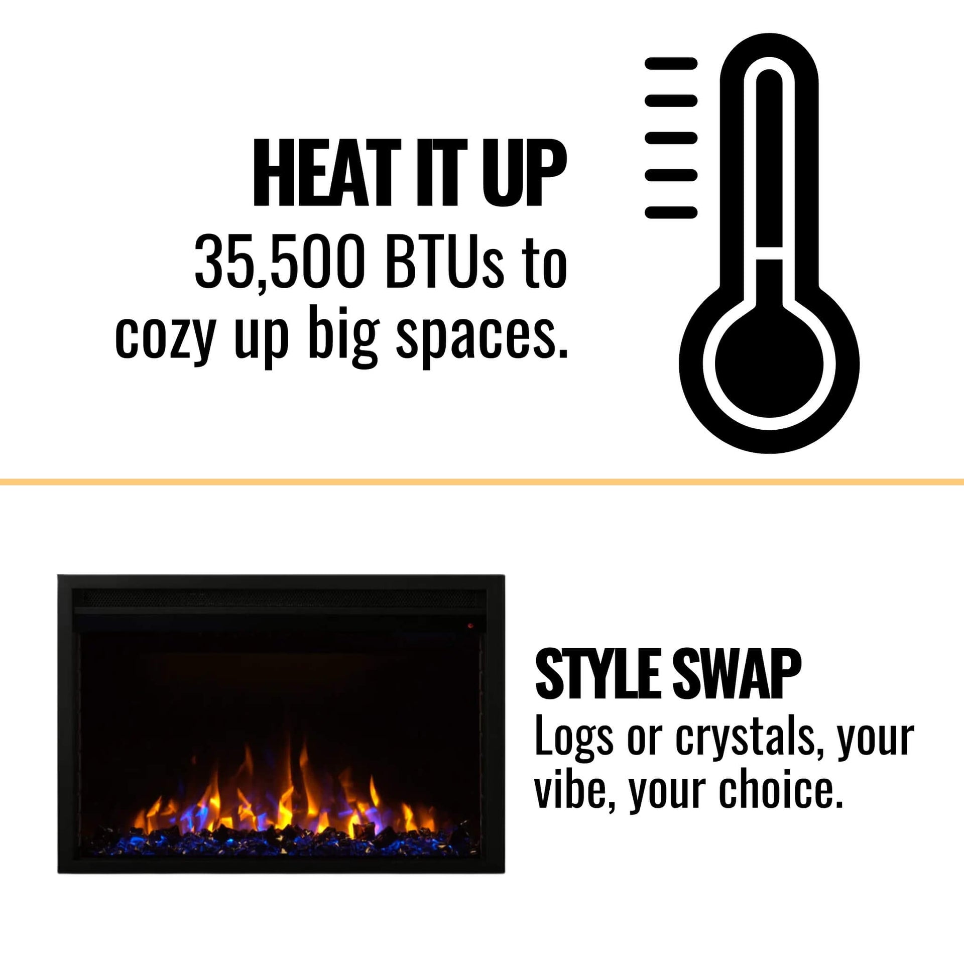 Napoleon Cineview Self-Trimming Electric Fireplace Insert, 30
