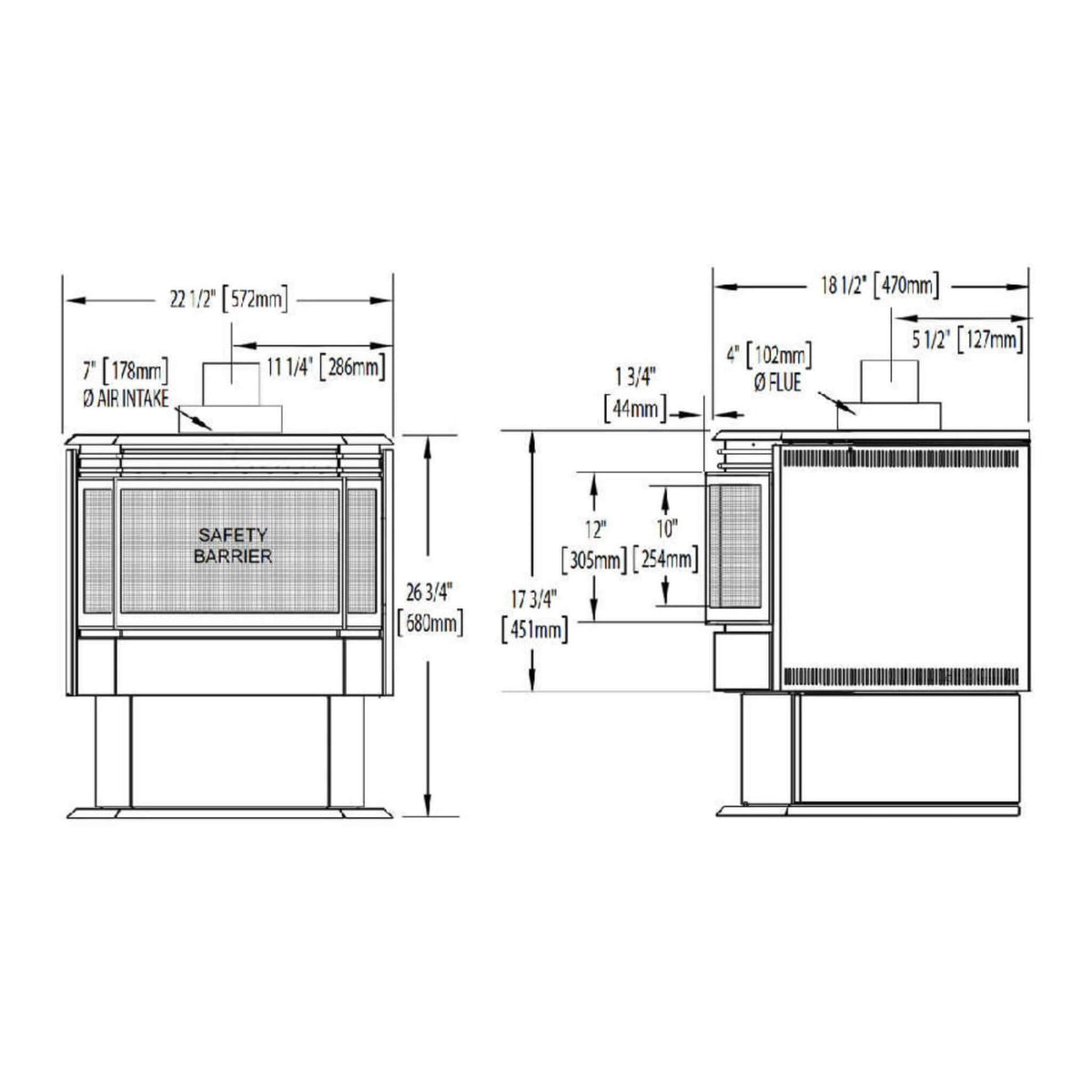 Napoleon Haliburton 50 22-Inch Direct Vent Millivolt Ignition Compact Natural Gas Stove [GDS28-1NSB] (SAK81523)