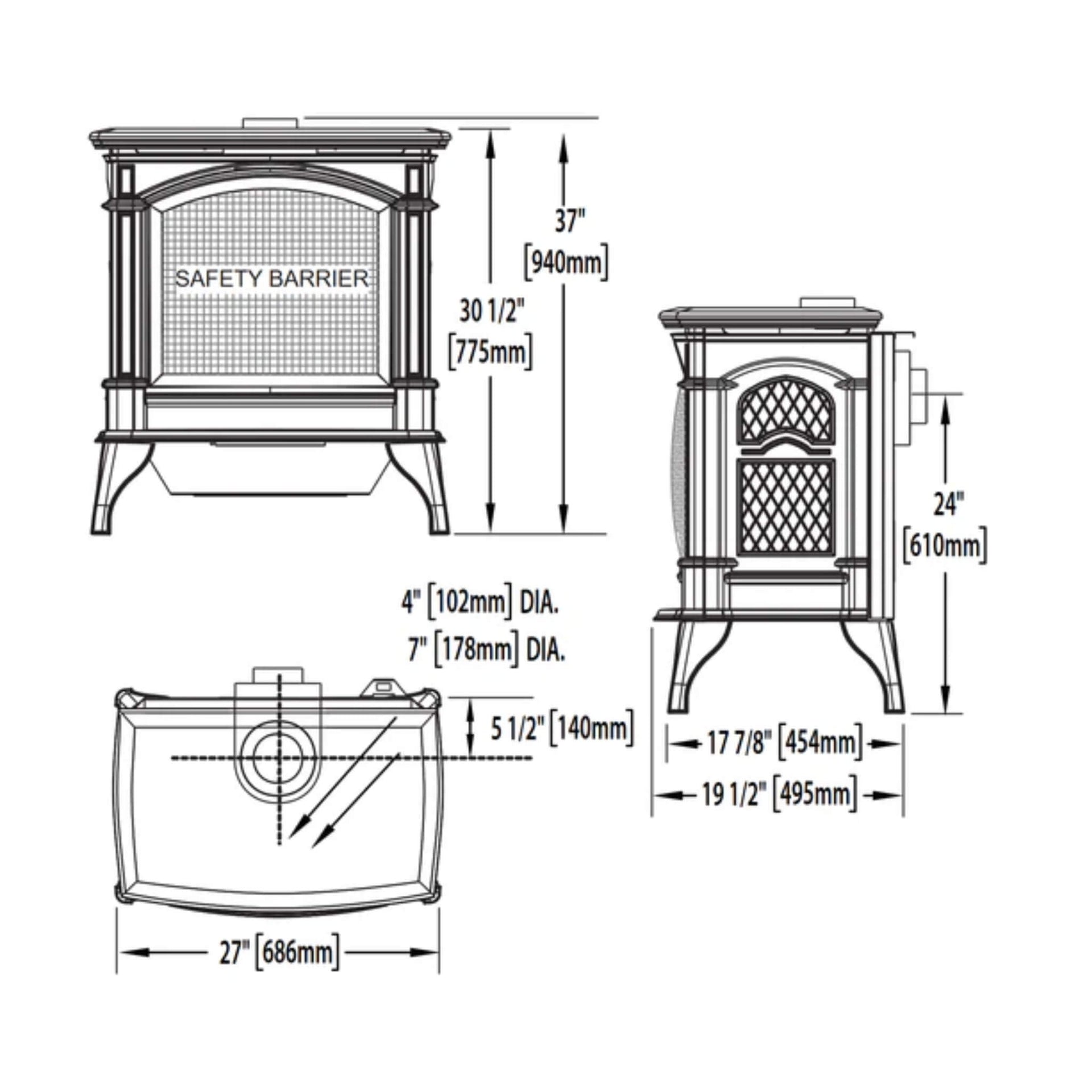 Napoleon Knightsbridge 60 Majolica Brown 27-Inch Natural Gas Stove With Flame And Heat Adjustment [GDS60-1NNSB] (SAK14738)