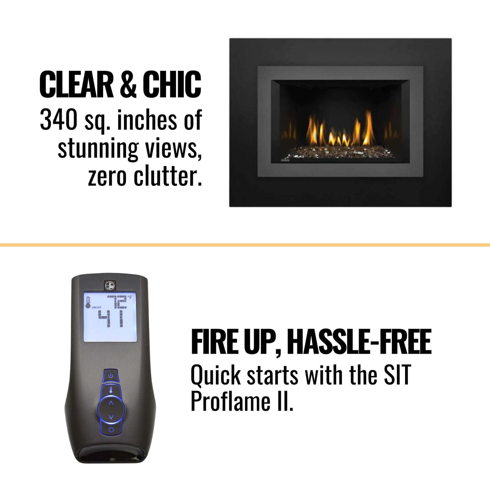 Napoleon Oakville 3 Glass Direct Vent Electronic Ignition Natural Gas Fireplace Insert, 28