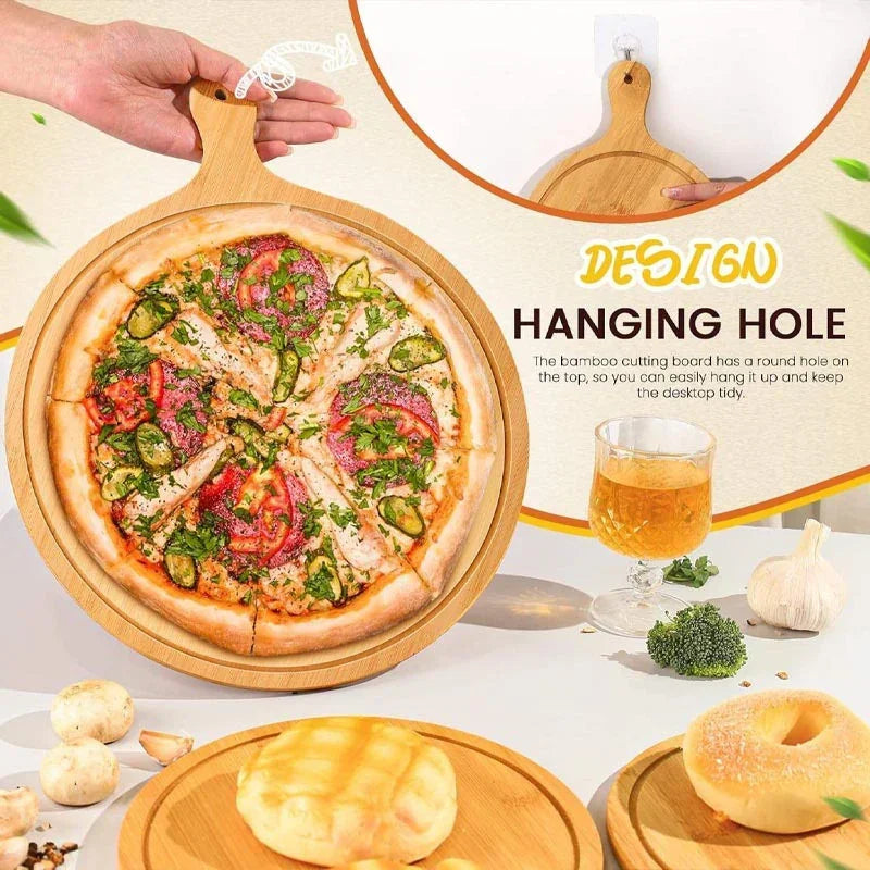 Natural Bamboo Round Pizza Platter