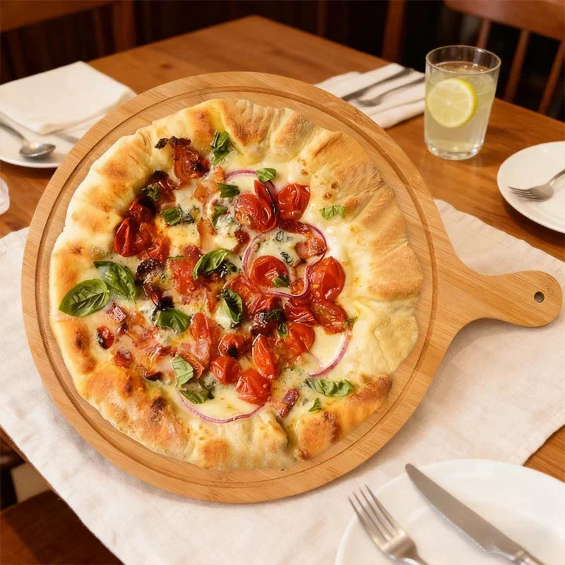 Natural Bamboo Round Pizza Platter