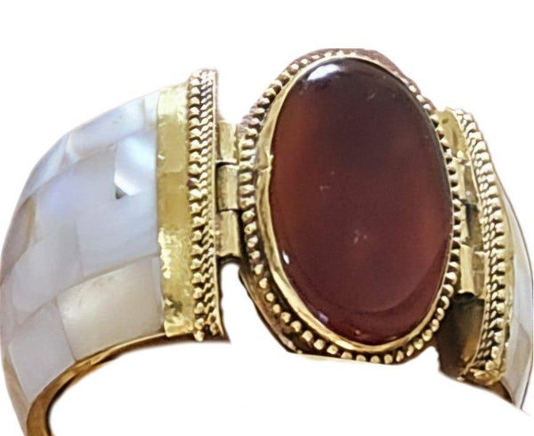 Natural Brown Agate Shell Bangles