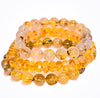 Natural Golden Rutilated Quartz Bracelet set