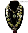 Natural Green Garnet  Antique statement necklace