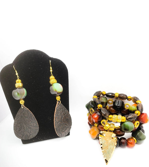 Natural Jasper Bracelet Set