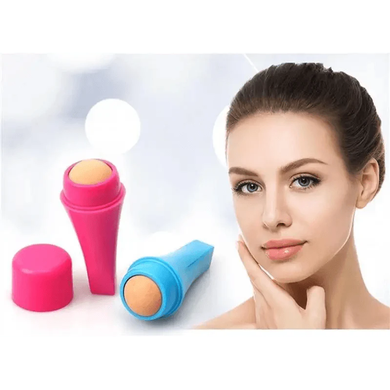 Natural Reusable Oil Resistant Facial Tool Roller Oil Control Rolling Stone Women Makeup Face Skin Care Tool Facial Cleaning Oil Absorption Roller On Ball Suitable for Traveling At Home Or Going Conduct For Facial Massage