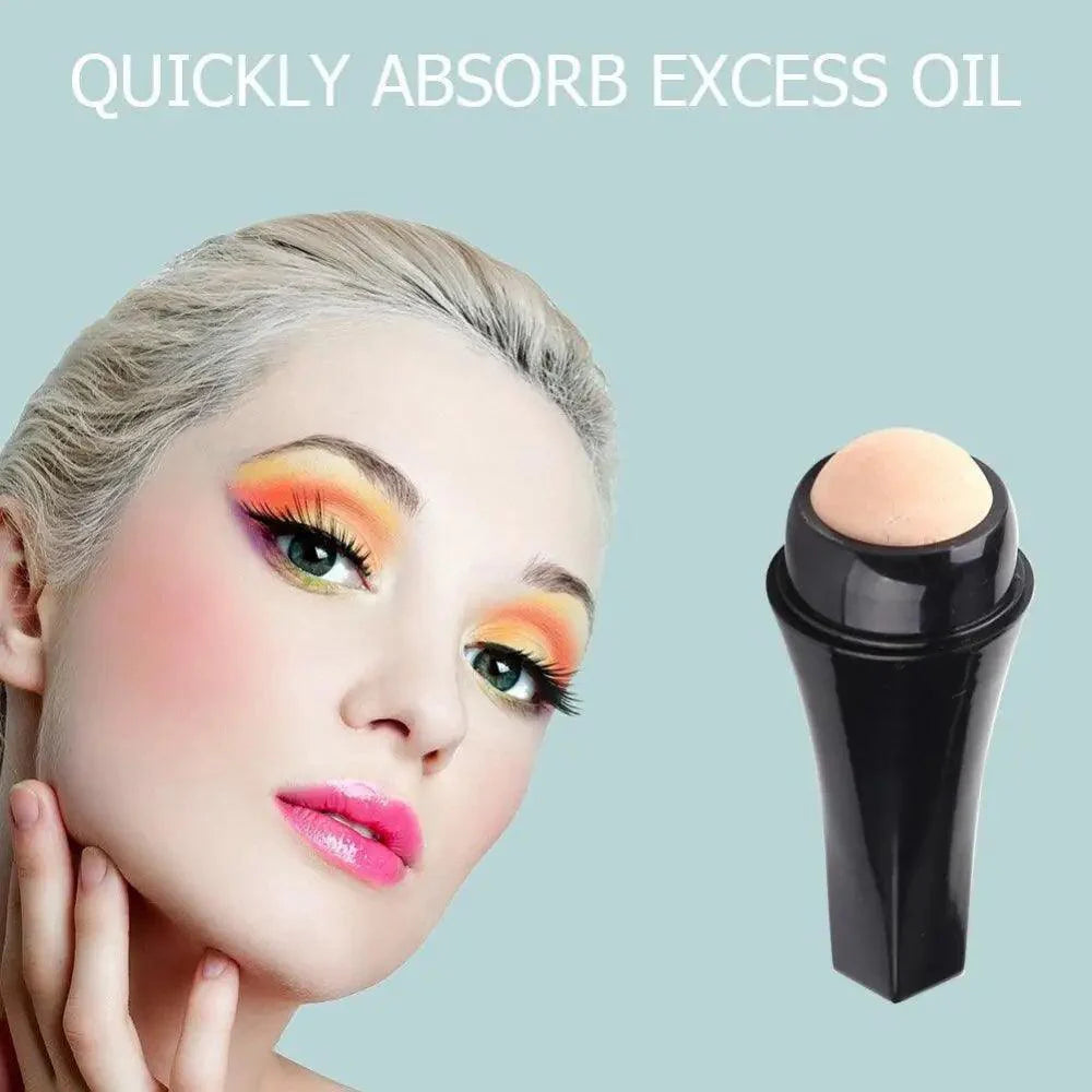 Natural Reusable Oil Resistant Facial Tool Roller Oil Control Rolling Stone Women Makeup Face Skin Care Tool Facial Cleaning Oil Absorption Roller On Ball Suitable for Traveling At Home Or Going Conduct For Facial Massage