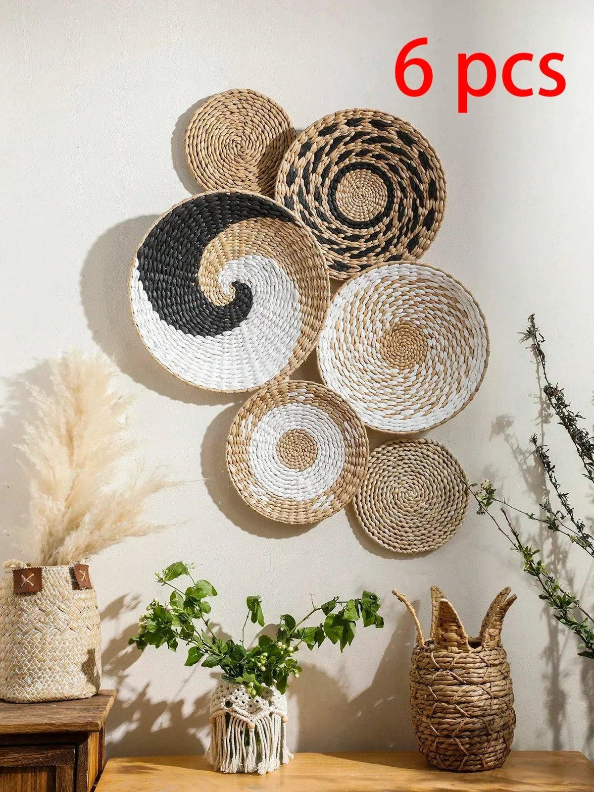 Natural Seagrass Handmade Wall Decor with Organic Texture