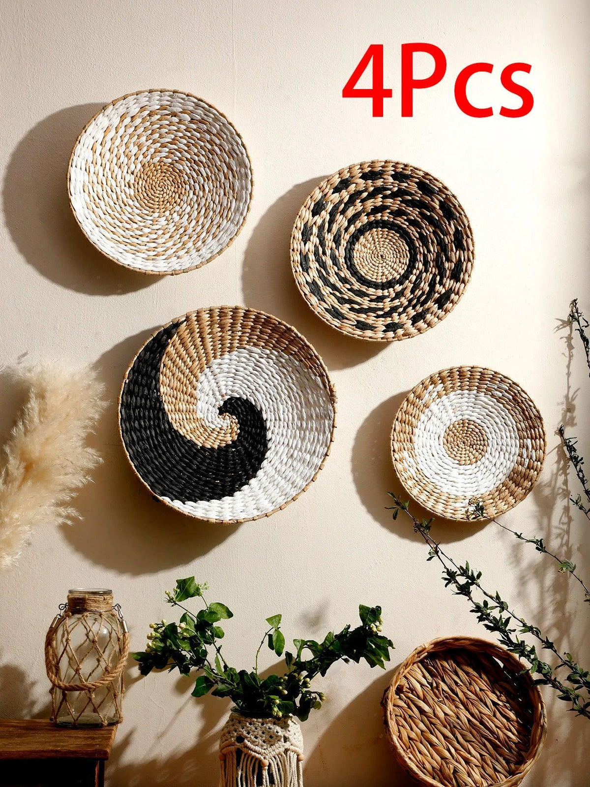 Natural Seagrass Handmade Wall Decor with Organic Texture