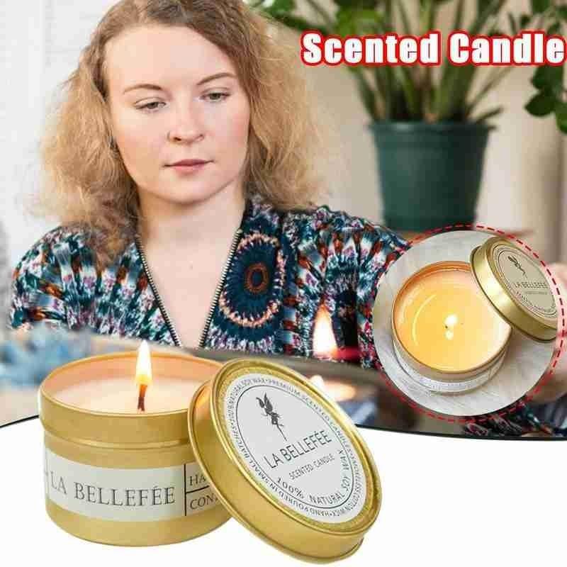 Natural Soy Wax Scented Tin Candle Aromatherapy Candles Scented Candles Gift Set for Women Soy Candle Portable Travel Tin Candles For Stress Relief Wedding Gift Festival Party Home Decoration Scented Soy Candles