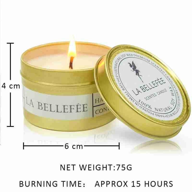 Natural Soy Wax Scented Tin Candle Aromatherapy Candles Scented Candles Gift Set for Women Soy Candle Portable Travel Tin Candles For Stress Relief Wedding Gift Festival Party Home Decoration Scented Soy Candles