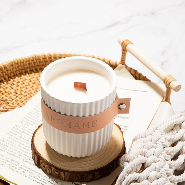 Aromame Romantic Scented Soy Wax Aromatherapy Potpourri Pillar Candle