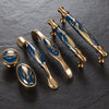 Navy Blue Ceramic Door Handles European Antique Furniture Handles Drawer Pulls Kitchen Cabinet Knobs And Handles Entry Door Handle With Door Lever For Right And Left Sided Doors