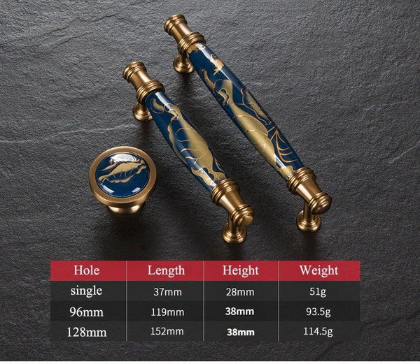 Navy Blue Ceramic Door Handles European Antique Furniture Handles Drawer Pulls Kitchen Cabinet Knobs And Handles Entry Door Handle With Door Lever For Right And Left Sided Doors