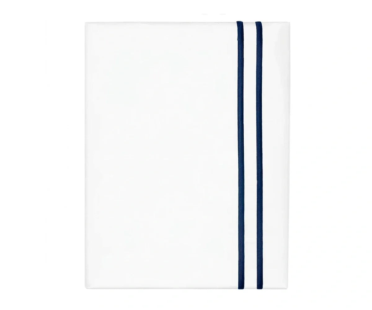 Cotton Flat Sheet - Line Embroidery
