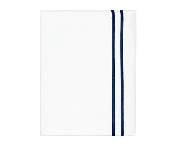 Cotton Flat Sheet - Line Embroidery