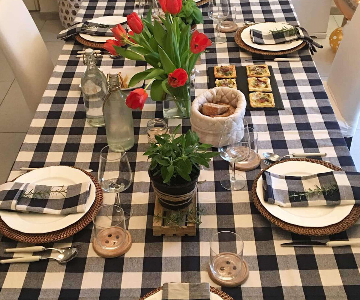 Cotton Napkins - Plaid Cloth Napkins