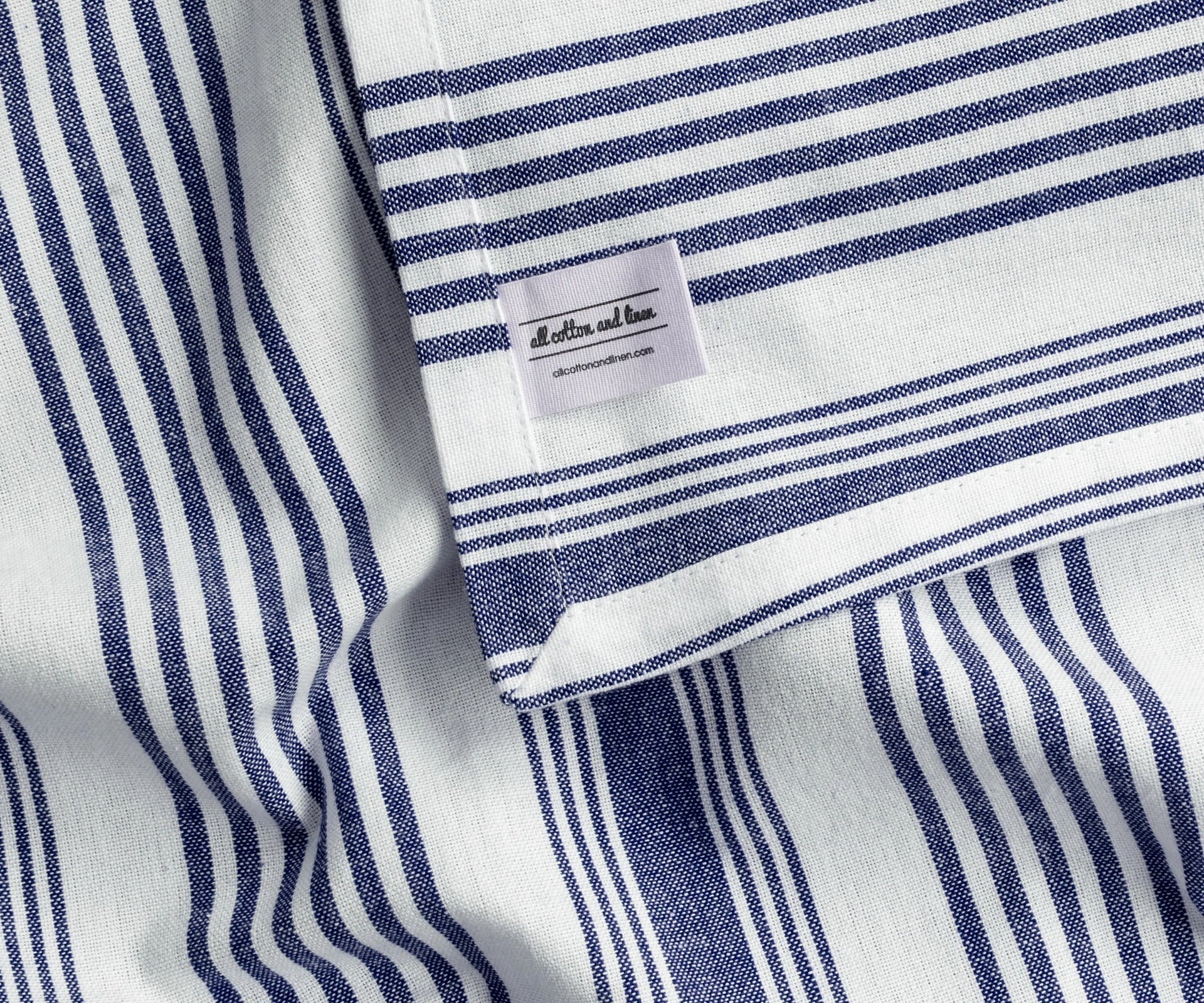 Blue French Stripe Tablecloth