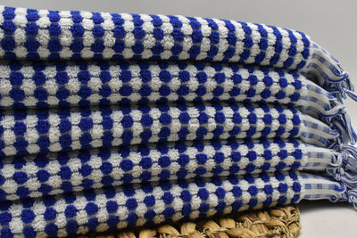 Bubble Navy Terry Hand Towel