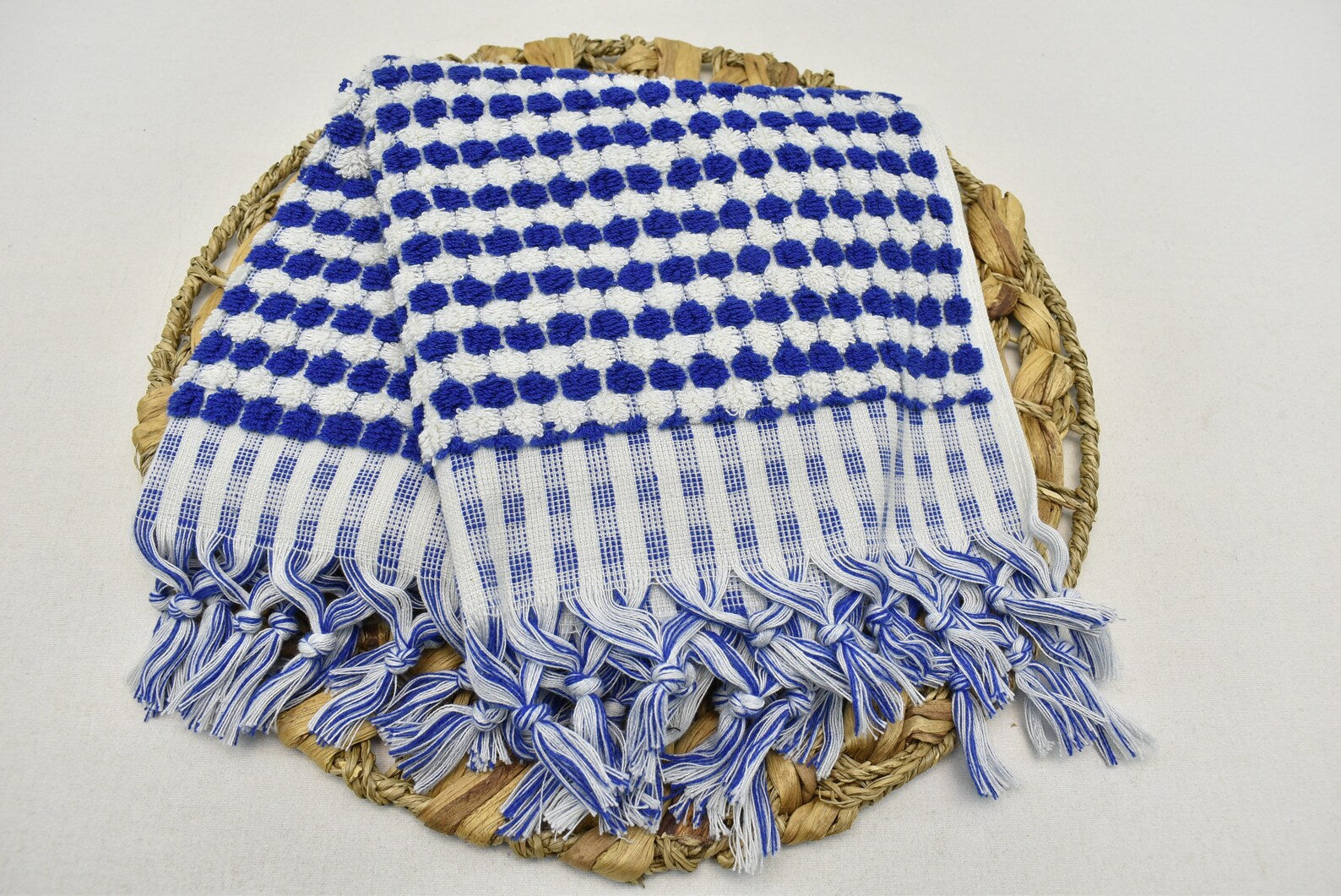 Bubble Navy Terry Hand Towel