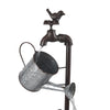 Rustic Metal Wheelbarrow and Watering Cans Fountain