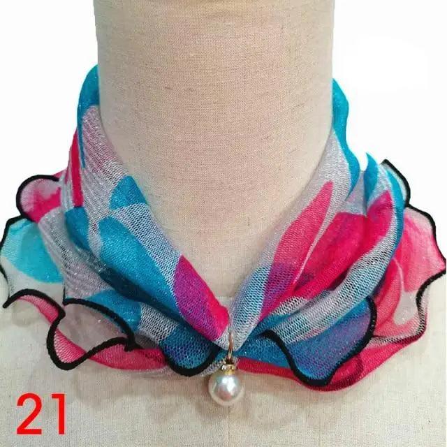 Neck Collars Fashion Scarves for Women And Girls Print Satin Silk Scarf Female Bandana Head Bib Scarfs For Ladies