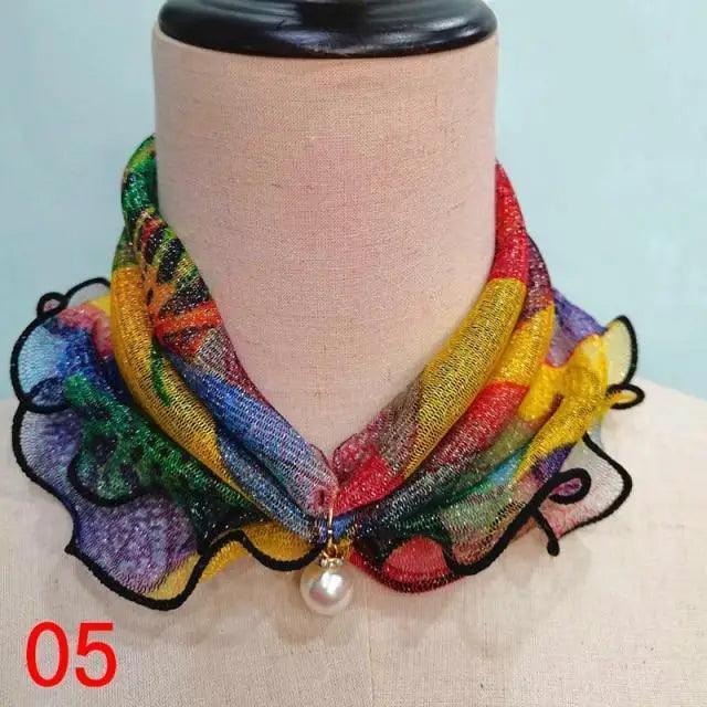 Neck Collars Fashion Scarves for Women And Girls Print Satin Silk Scarf Female Bandana Head Bib Scarfs For Ladies