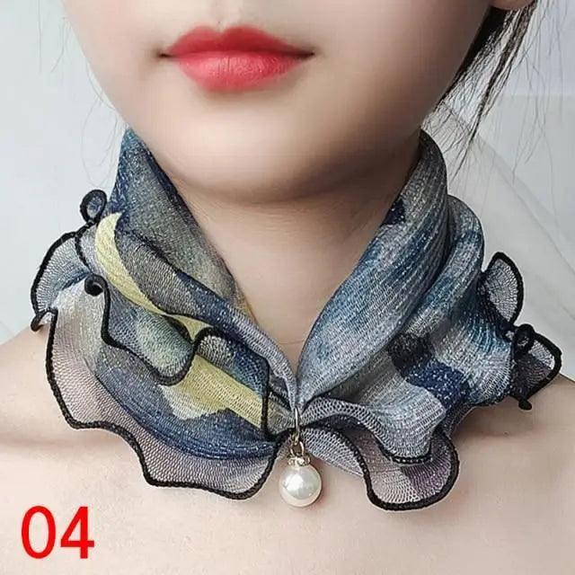 Neck Collars Fashion Scarves for Women And Girls Print Satin Silk Scarf Female Bandana Head Bib Scarfs For Ladies