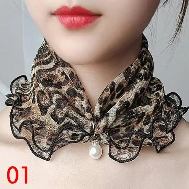 Neck Collars Fashion Scarves for Women And Girls Print Satin Silk Scarf Female Bandana Head Bib Scarfs For Ladies