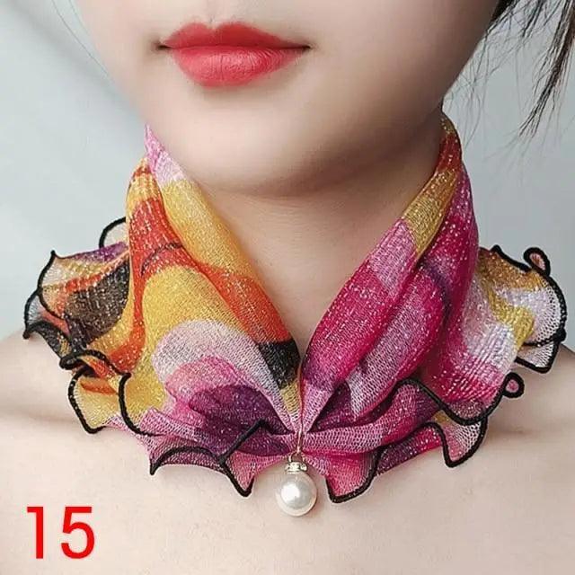 Neck Collars Fashion Scarves for Women And Girls Print Satin Silk Scarf Female Bandana Head Bib Scarfs For Ladies